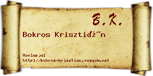 Bokros Krisztián névjegykártya
